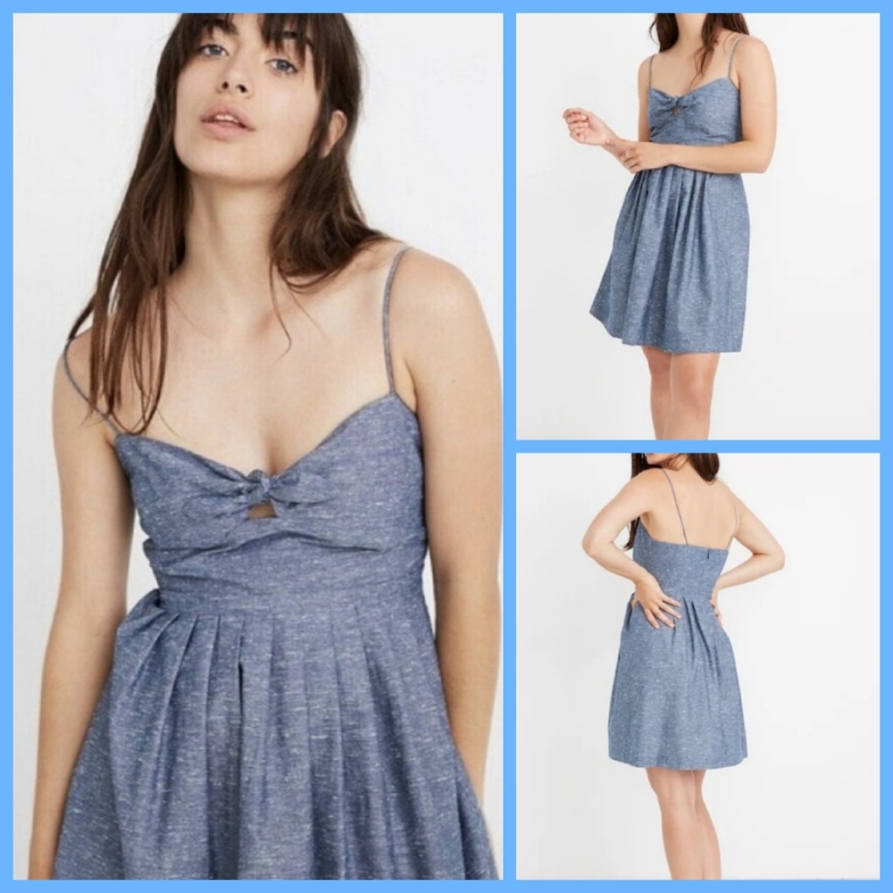 *Host Pick* NWT Madewell Chambray Tie-Front Cami Mini Dress
